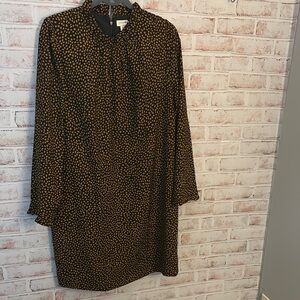 J. Crew Black and Tan Long Sleeve Dress